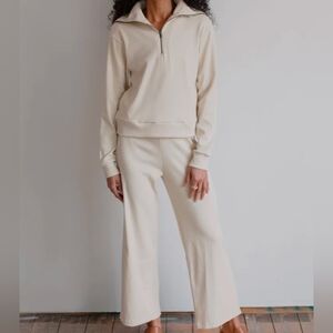 Noble brand organic rib pullover and flare pant set